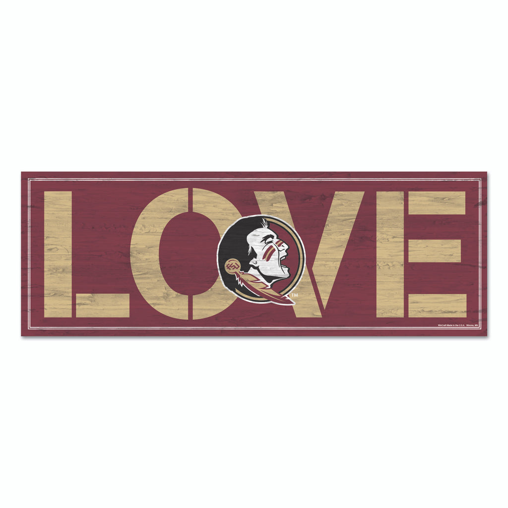 Florida State Seminoles Sign 8x23 Wood Love