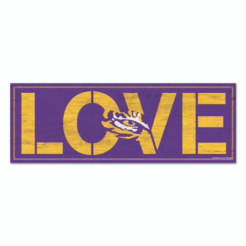 LSU Tigers Sign 8x23 Wood Love