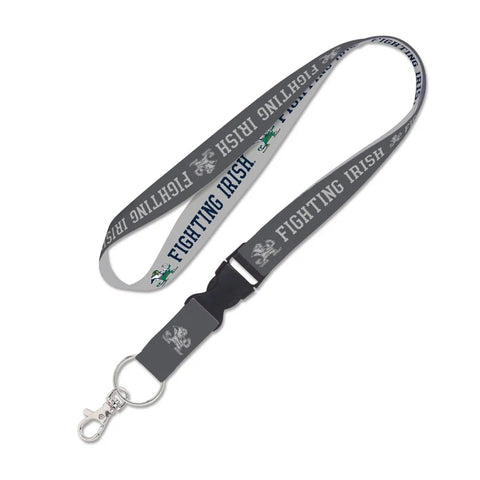 Notre Dame Fighting Irish Lanyard with Detachable Buckle Charcoal - Special Order