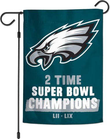 Philadelphia Eagles Flag 12x18 Garden Style 2 Sided Super Bowl 59 Champ