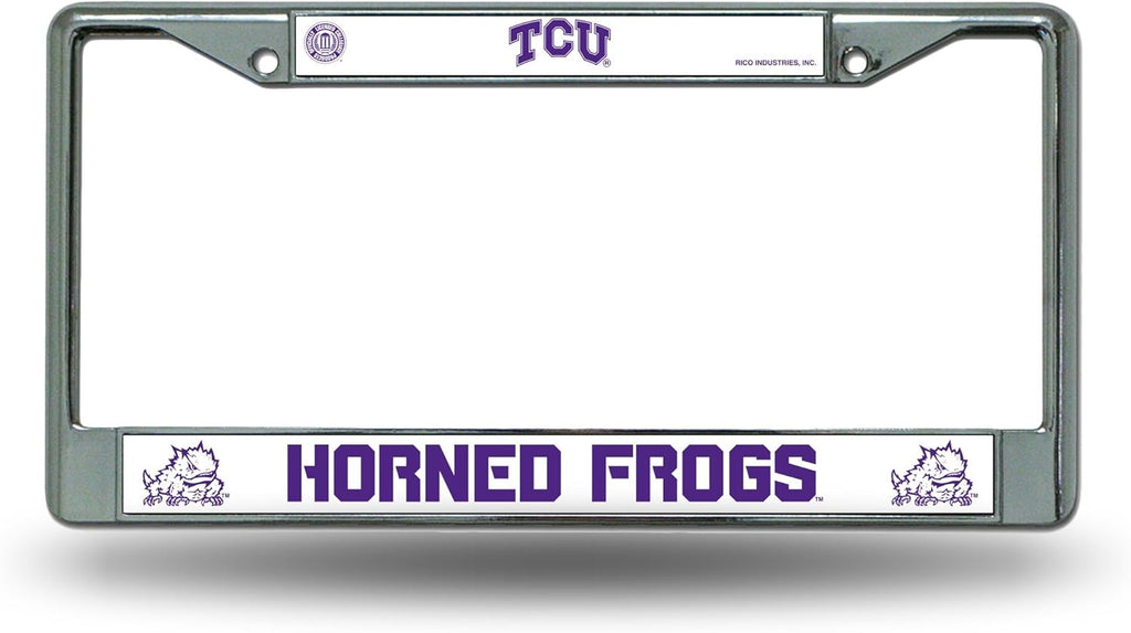 TCU Horned Frogs License Plate Frame Chrome