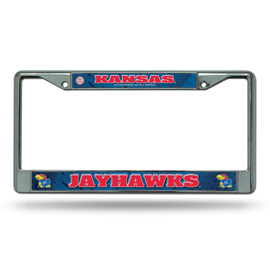 Kansas Jayhawks License Plate Frame Chrome