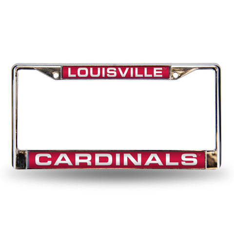 Louisville Cardinals License Plate Frame Laser Cut Chrome Special Order