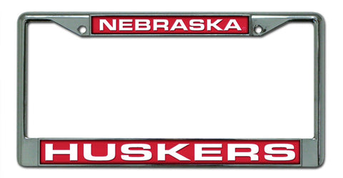 Nebraska Cornhuskers License Plate Frame Laser Cut Chrome