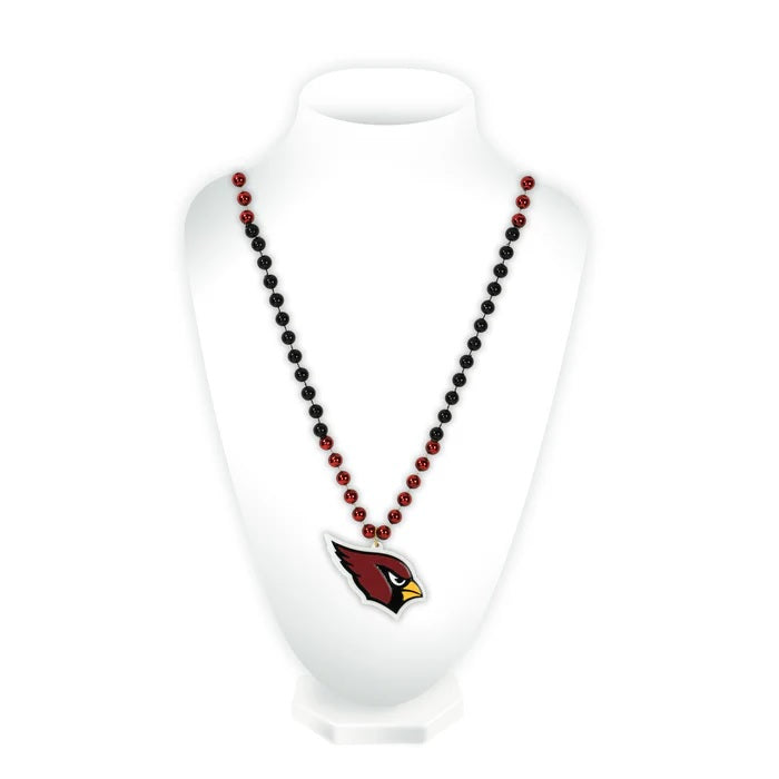 Arizona Cardinals Beads with Medallion Mardi Gras Style - Special Order