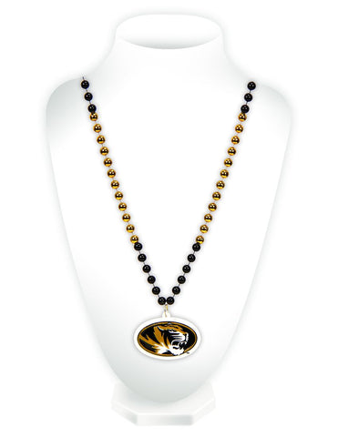Missouri Tigers Beads with Medallion Mardi Gras Style - Special Order