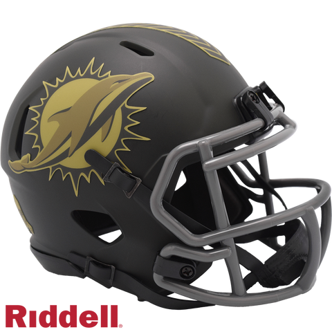 Miami Dolphins Helmet Riddell Replica Mini Speed Style Salute To Service 2025