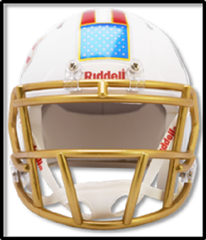 bulls football helmet South Florida Bulls Helmet Riddell Replica Mini Speed Style Star and S – Reality Check Xtreme