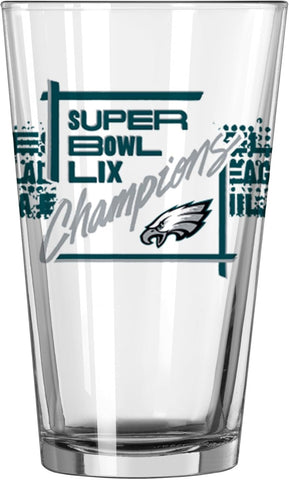 Philadelphia Eagles Glass Pint 16oz Super Bowl 59 Champs