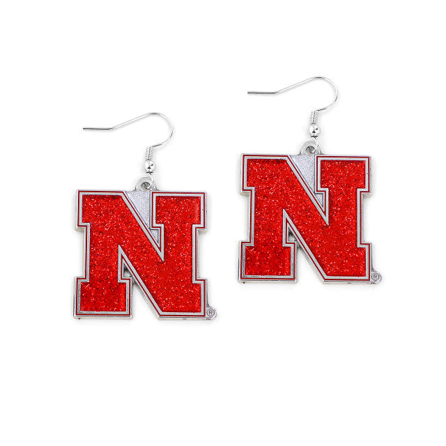 Nebraska Cornhuskers Earrings Glitter Dazzle