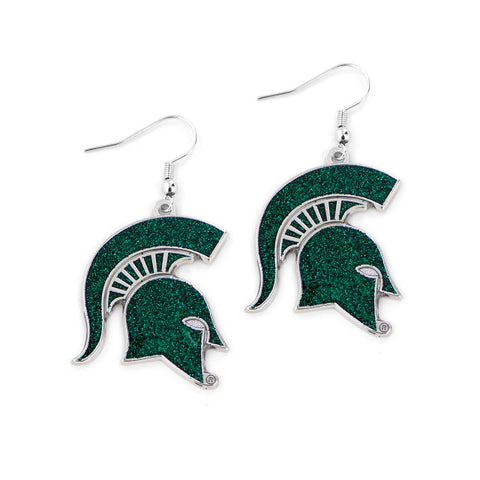Michagan State Spartans Earrings Glitter Dazzle