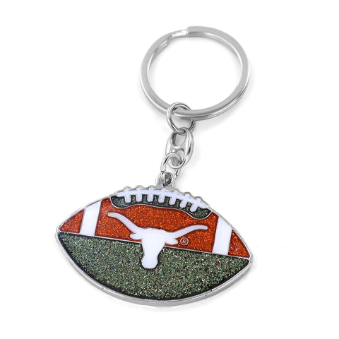 Texas Longhorns Keychain Football Glitter