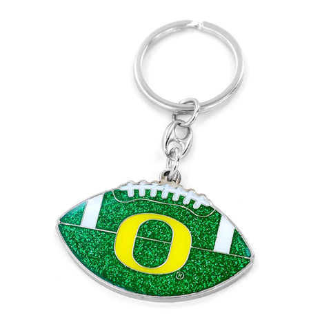 Oregon Ducks Keychain Football Glitter