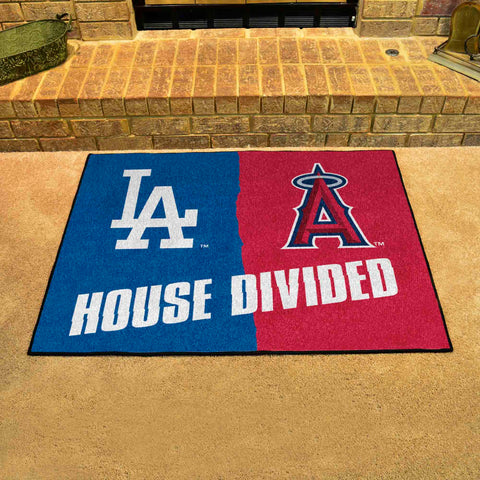 MLB House Divided Mat - Dodgers / Angels