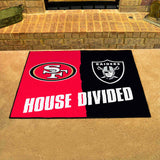 NFL House Divided Mat - 49ers / Raiders