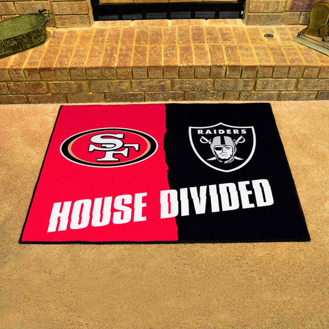 NFL House Divided Mat - 49ers / Raiders