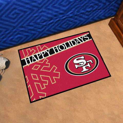 NFL San Francisco 49ers Starter Mat Happy Holidays