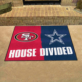 NFL House Divided Mat - 49ers / Cowboys