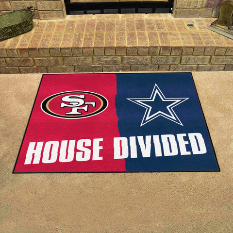 NFL House Divided Mat - 49ers / Cowboys