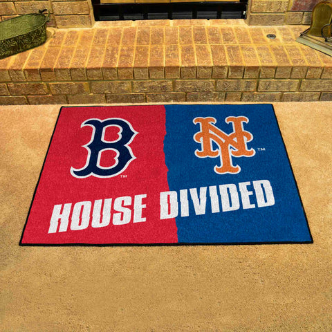 MLB House Divided Mat - Red Sox / Mets