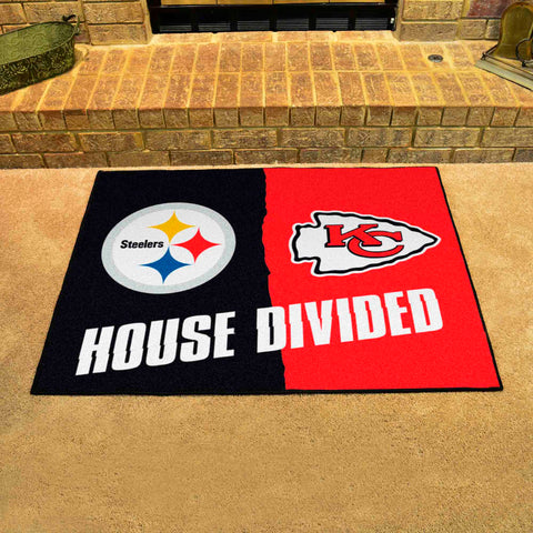 NFL House Divided Mat - Steelers / Chiefs