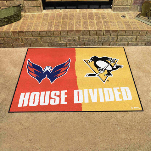 NHL House Divided Mat - Capitals / Penguins