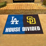 MLB House Divided Mat - Dodgers / Padres