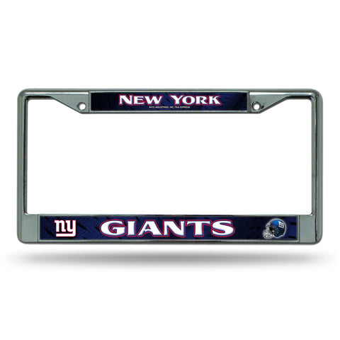 New York Giants License Plate Frame Chrome Printed Insert - Special Order