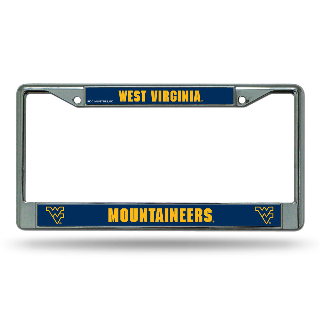 West Virginia Mountaineers License Plate Frame Chrome Printed Insert Special Order