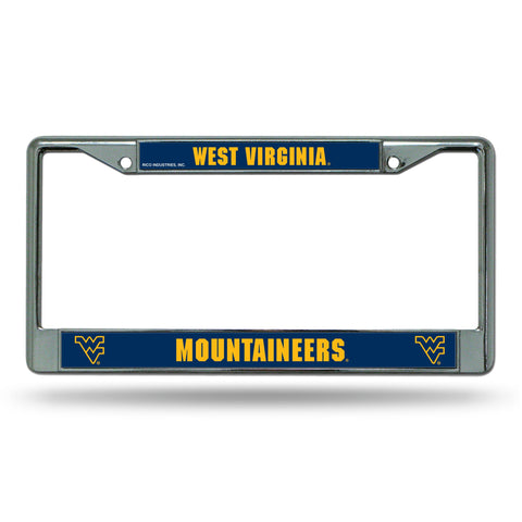 West Virginia Mountaineers License Plate Frame Chrome Printed Insert Special Order