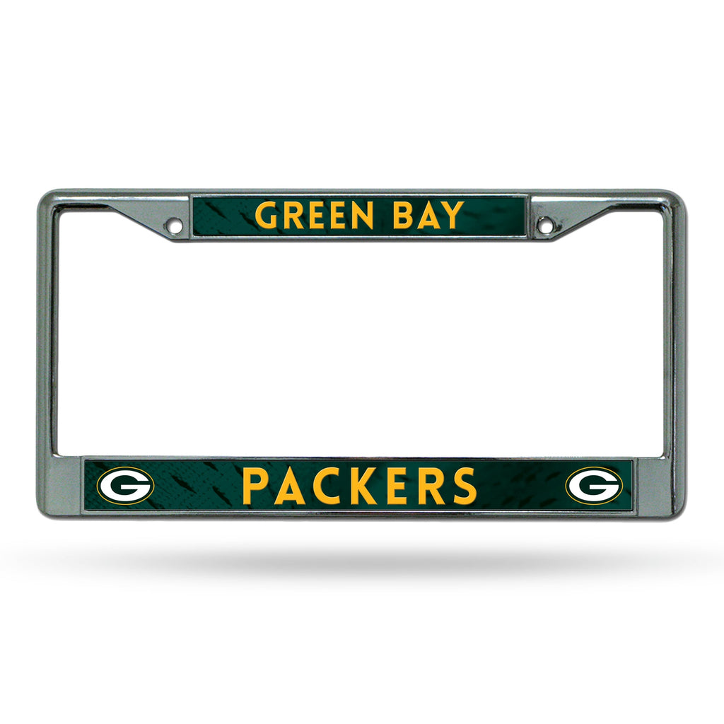 Green Bay Packers License Plate Frame Chrome Printed Insert