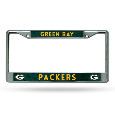 Green Bay Packers License Plate Frame Chrome Printed Insert