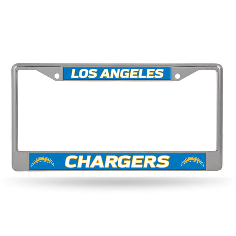 Los Angeles Chargers License Plate Frame Chrome Printed Insert - Special Order