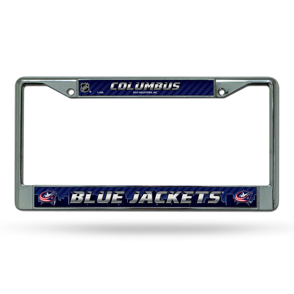 Columbus Blue Jackets License Plate Frame Chrome Printed Insert - Special Order