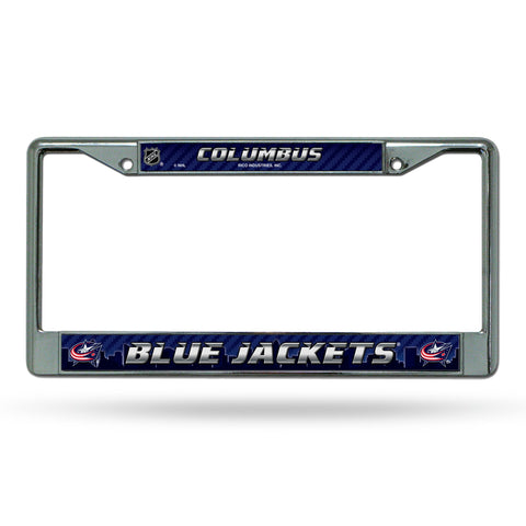 Columbus Blue Jackets License Plate Frame Chrome Printed Insert - Special Order