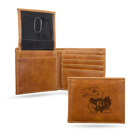 Kansas Jayhawks Wallet Billfold Laser Engraved