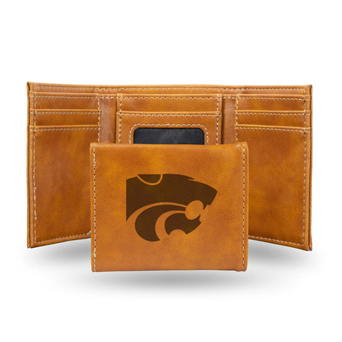 Kansas State Wildcats Wallet Trifold Laser Engraved