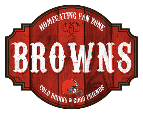 Cleveland Browns Sign Wood 12 Inch Homegating Tavern