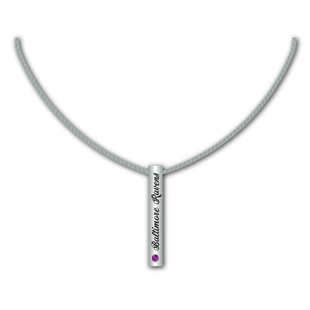Baltimore Ravens Necklace Silver Bar - Special Order