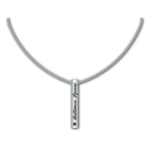Baltimore Ravens Necklace Silver Bar - Special Order