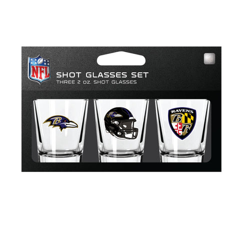 Baltimore Ravens Shot Glass Set 3 Pack