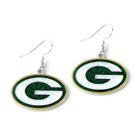 Green Bay Packers Earrings Glitter Dazzle