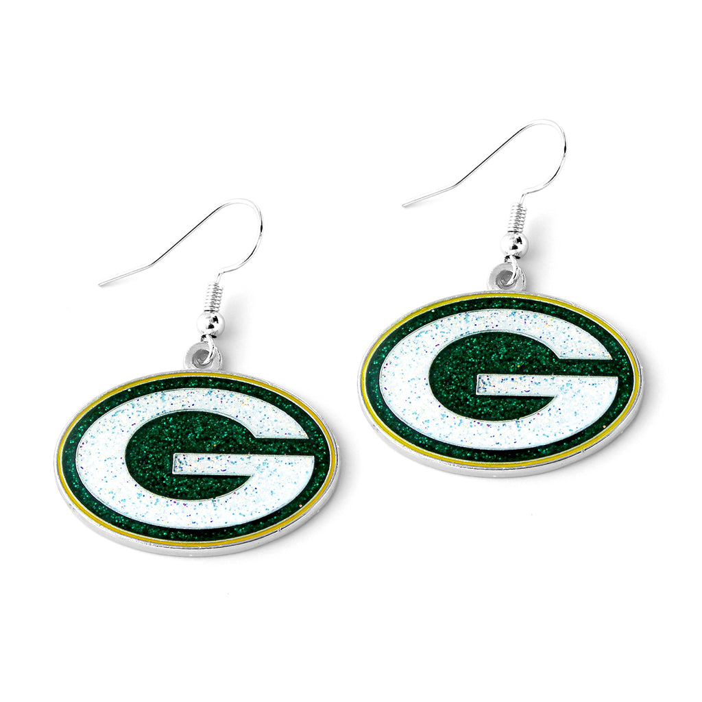Green Bay Packers Earrings Glitter Dazzle