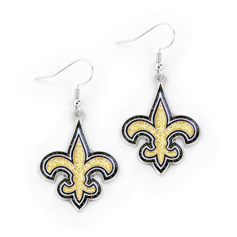New Orleans Saints Earrings Glitter Dazzle
