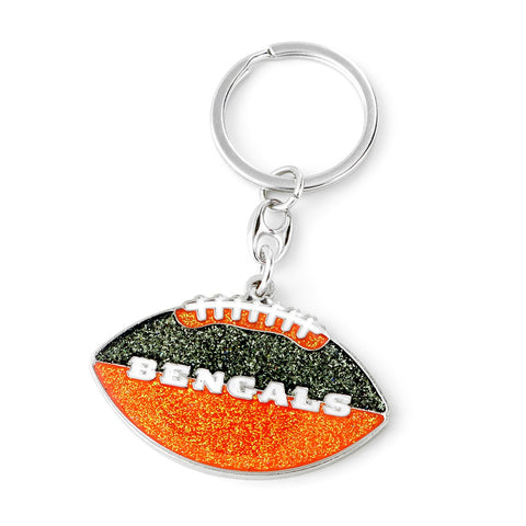 Cincinnati Bengals Keychain Football Glitter
