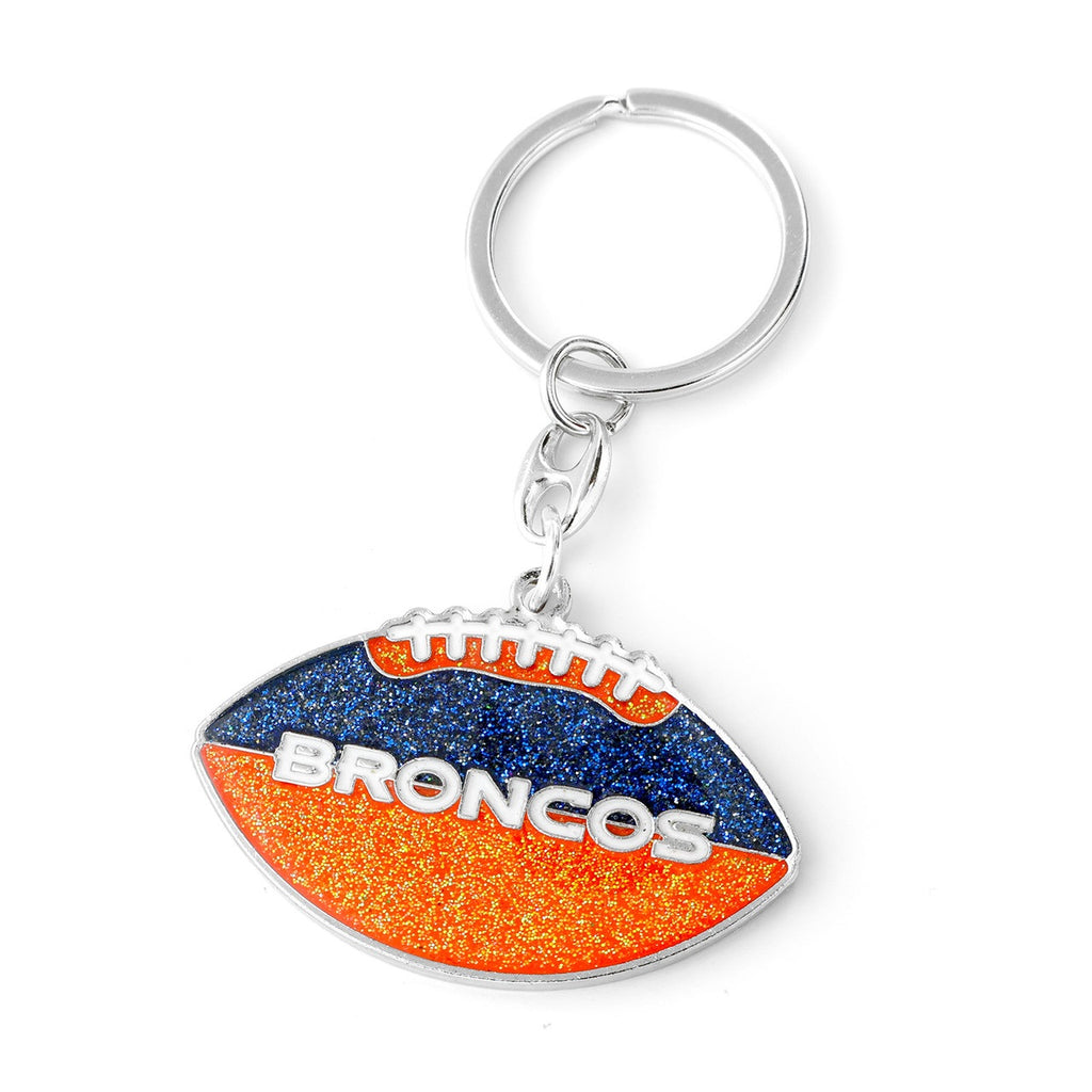 Denver Broncos Keychain Football Glitter
