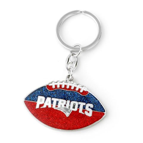 New England Patriots Keychain Football Glitter