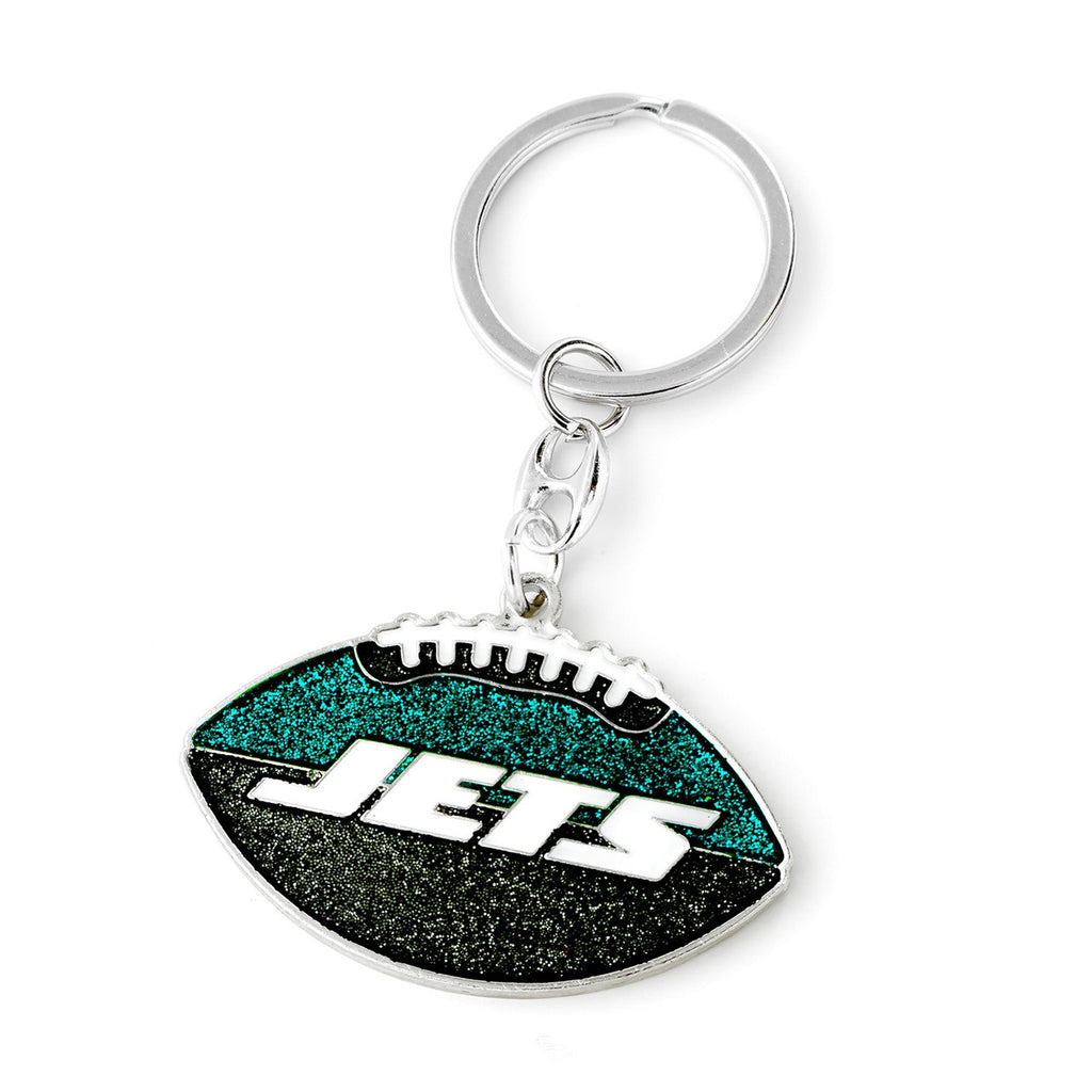 New York Jets Keychain Football Glitter
