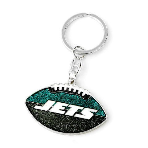 New York Jets Keychain Football Glitter