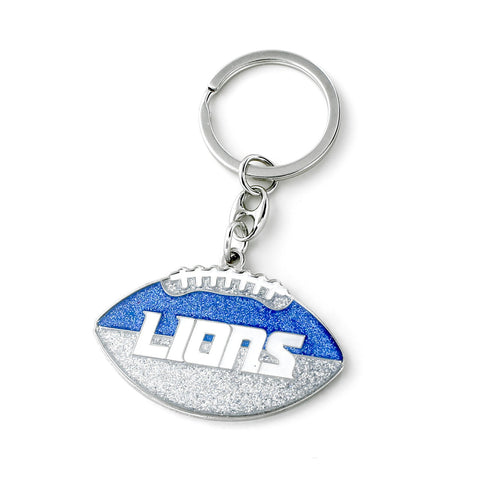 Detroit Lions Keychain Football Glitter